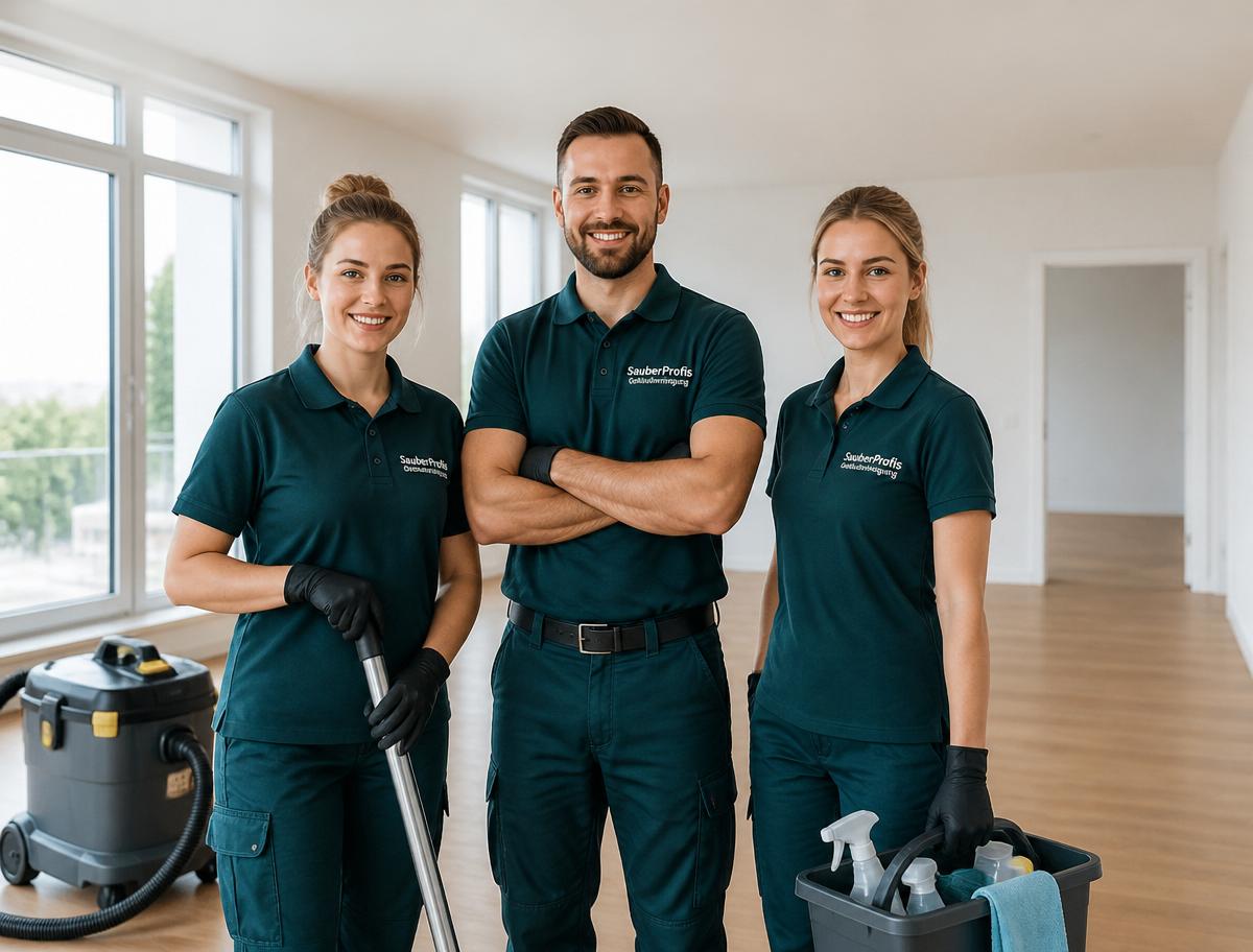 Das Reinigungsteam von Kaution Clean in einer leeren Wohnung in Stuttgart
